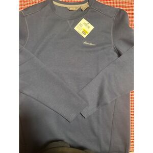 Eddie Bauer Mens Tech Crew Navy Blue Soft Stretchable Fabric  Sweatshirt M